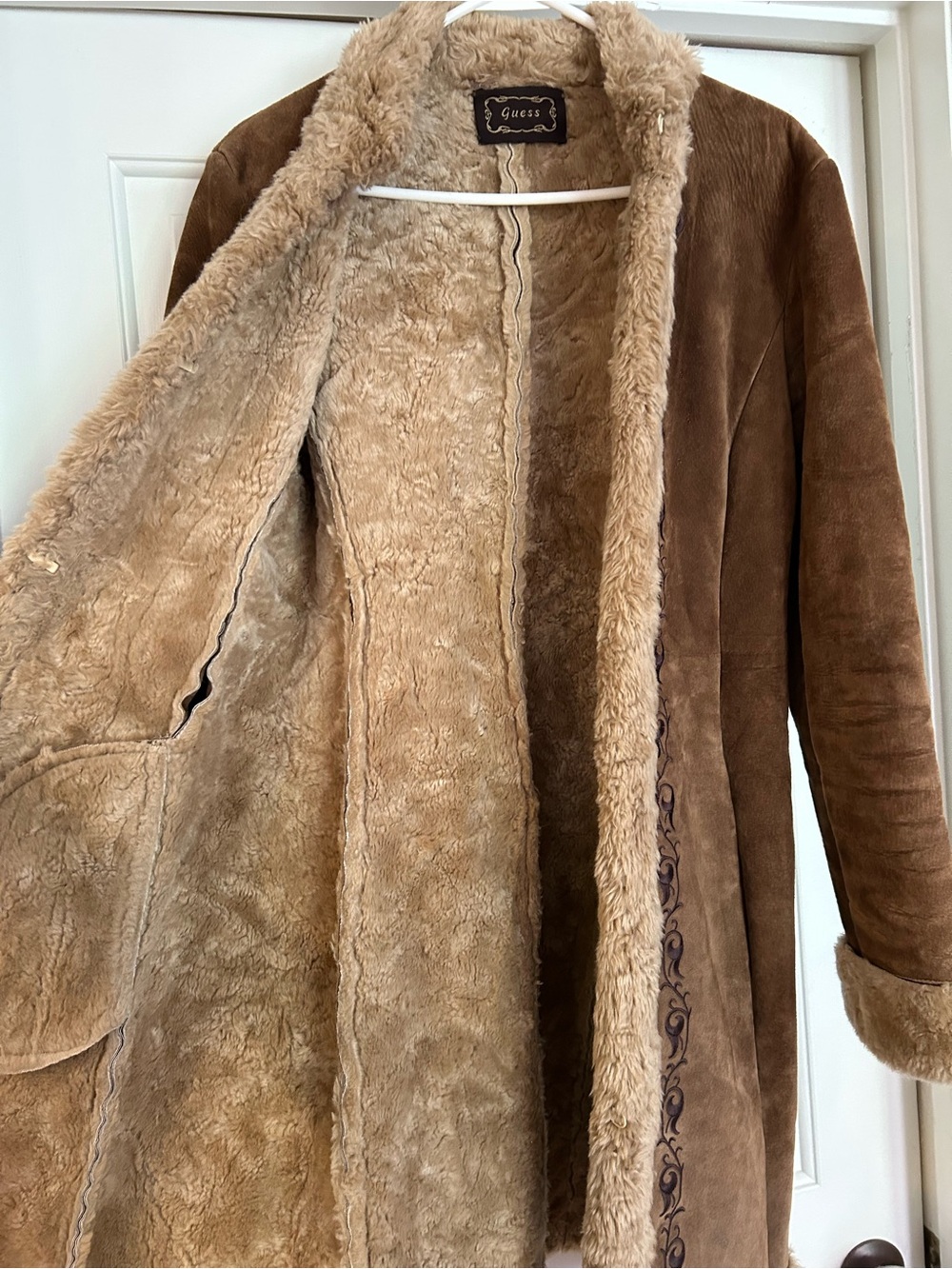 90s Guess Penny Lane Inspired Authentic Leather Coat - Picture 3 of 11